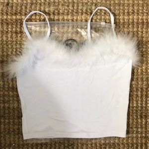 Fur crop cami top